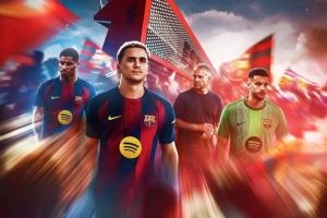 巴萨发布甘伯杯海报：加维C位，拉什福德、弗里克、加西亚在列